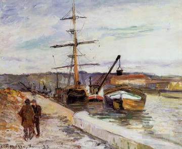 El puerto de Rouen 1883 Camille Pissarro Pinturas al óleo